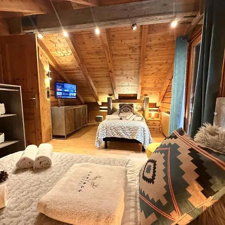 Chalet Le Grizzly En Bois Avec Jacuzzi La Bresse