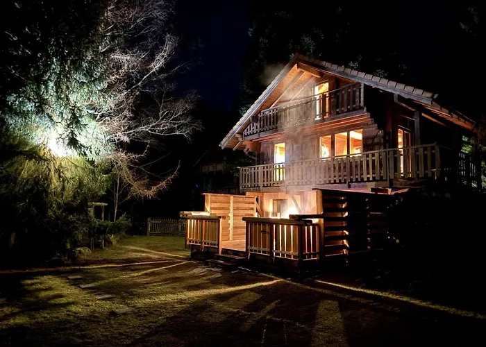 シャレー Le Grizzly En Bois Avec Jacuzzi *